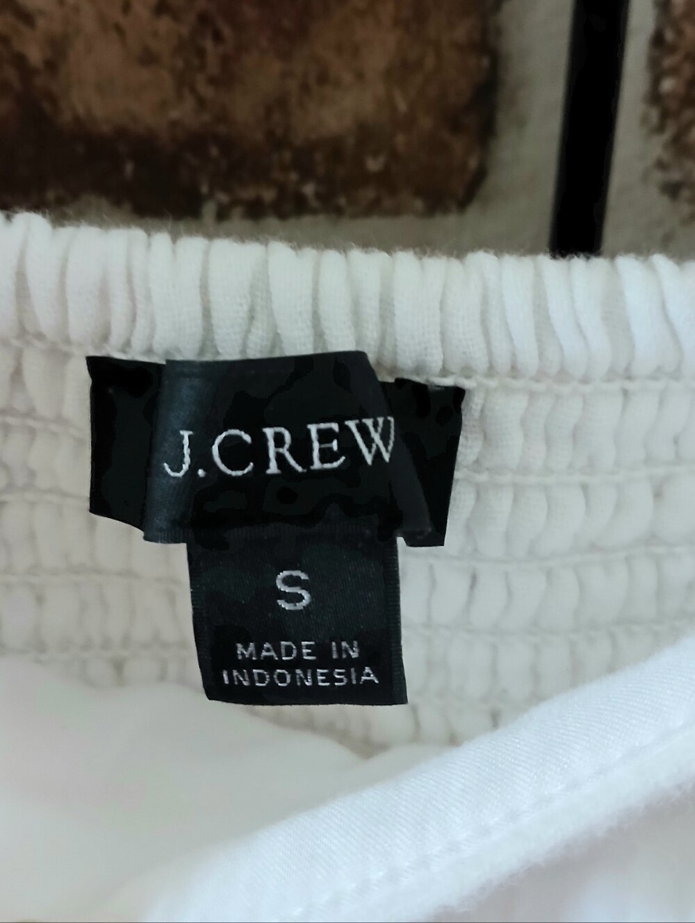 J. CREW White Gauze COTTON Puff Sleeves Smocked Mini Beach DRESS Women's Size S - Picture 5 of 13